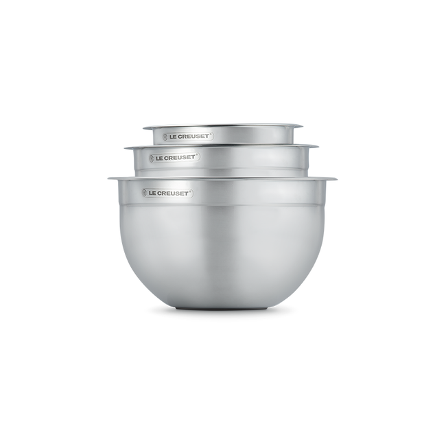 Set of 3 Stainless Steel Mixing Bowls with Lids, view 3